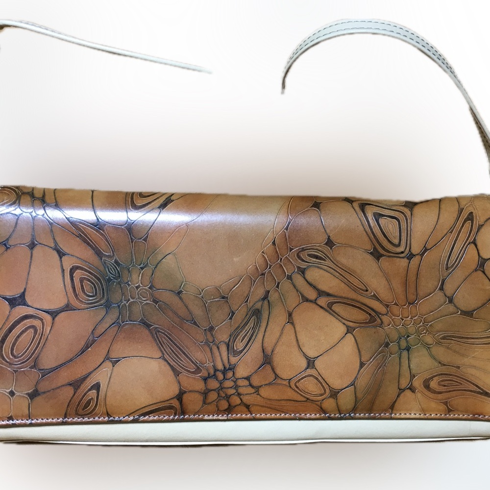 Bambas Designer Handmade Art Leather Shoulder Handbag NWT